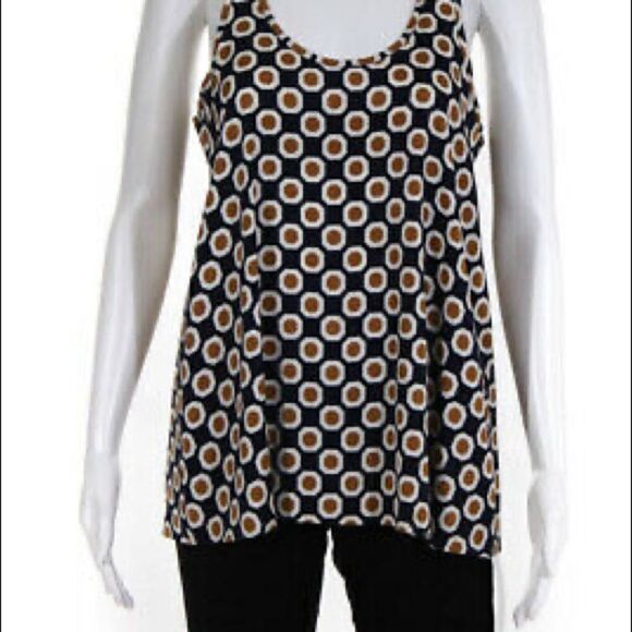 Theory Silk Geometric Print Tank sz P - Picture 1 of 7